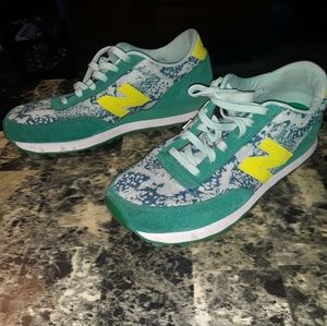 New Ballance 510 Blue Green Floral Blurr Sneakers